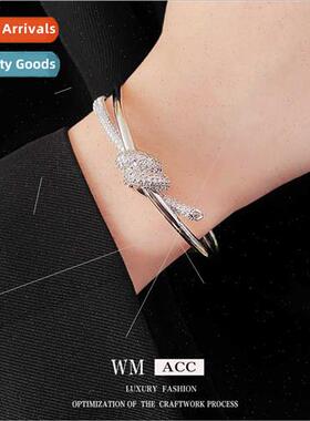 Korea exquise zirconia knot double layer bracelet fashion me