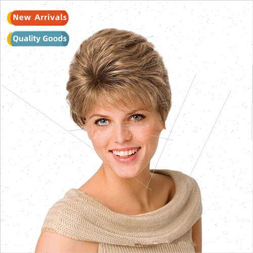 Europe Wigs Ladies Short Hair Blonde Short Curly Hair Whe Wi