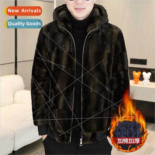 Winter thickened gold mink velvet men fashion warm fur one y