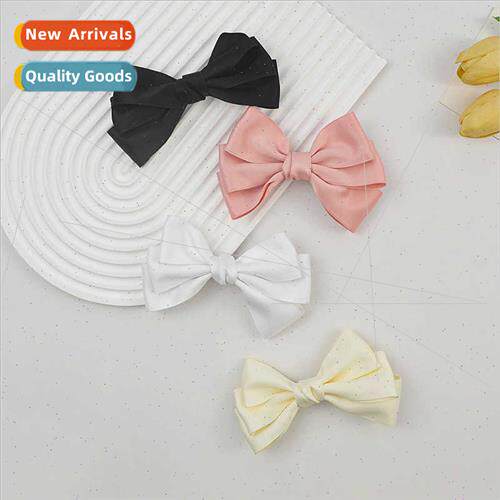 On run princess three-layer bow hair clips female simple sen
