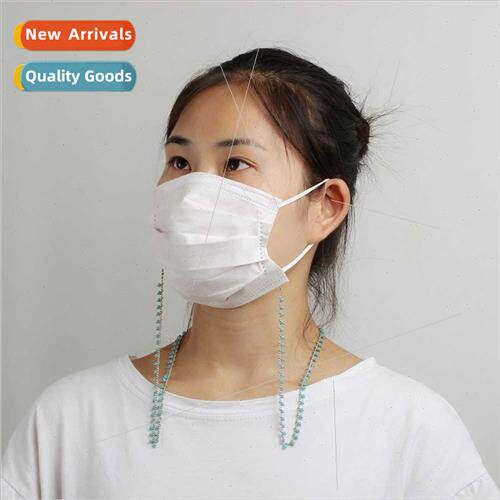 Mask anti-lost lanyard personalized colorful rice beads adju