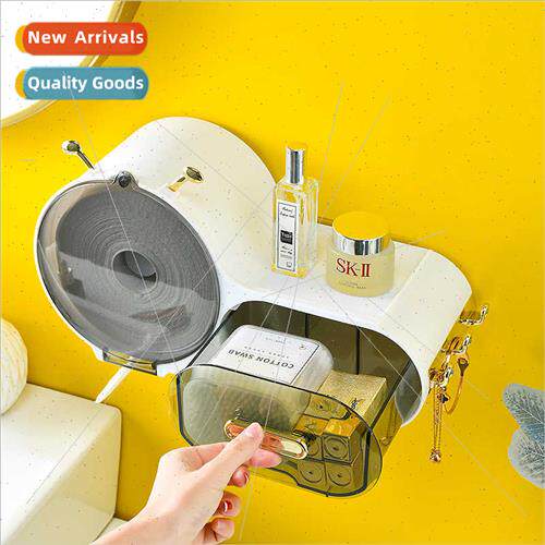 Bee paper towel organizer wall mounted hole-free bathroom to