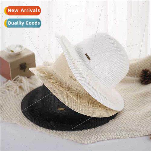 2023ins new double tasseled straw hat travel outdoor beach s