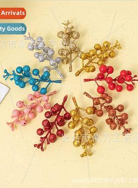 Christmas decorations 12 head gold red silver glter simulati