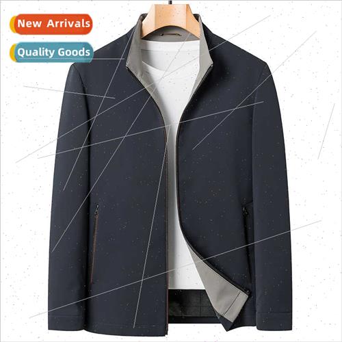 2023 jacket men fall casual stand-up collar coat middle-aged
