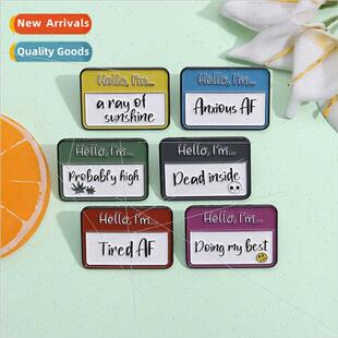 metal creative nameplate brooch interesting shape Geometric