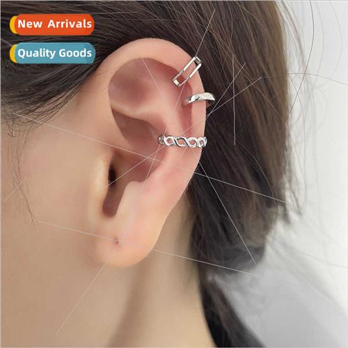 ins cold wind side ear bone clip double weave twist cross di