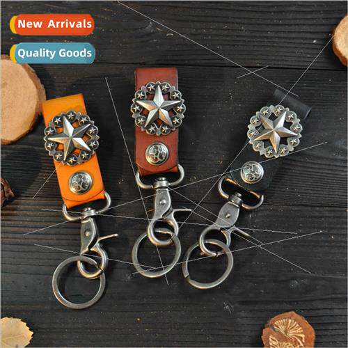 Handmade leather  leather key ring keychain creative retro -