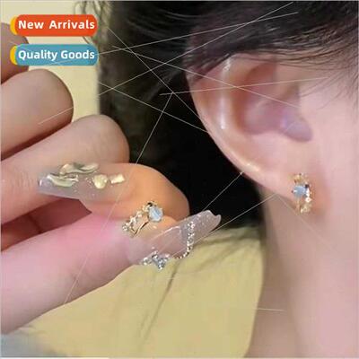 mple delicate small cat eye stone romantic earrings niche ea