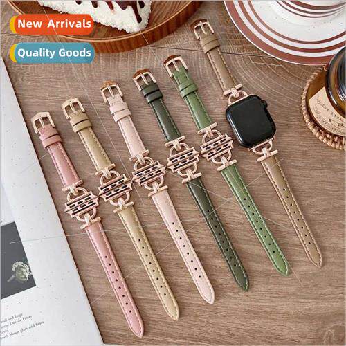 适用Apple leather metal buckle strap apple watch8/7/SE/654 p