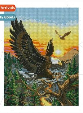 Handmade mple Full Stch Eagle Animal Cross Stch ving Room Be