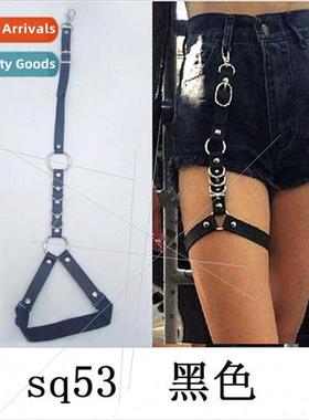 sq53 fashion punk alloy buckle PU leather sexy costume singl