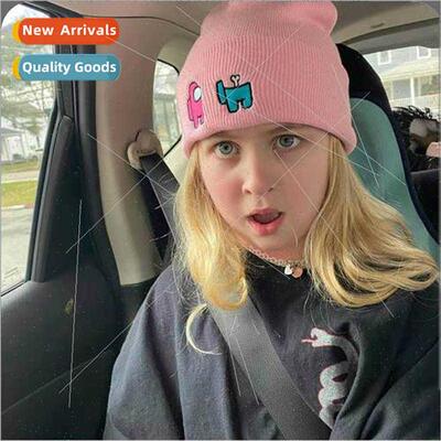 Male female students cute cartoon Among us game embroidery k