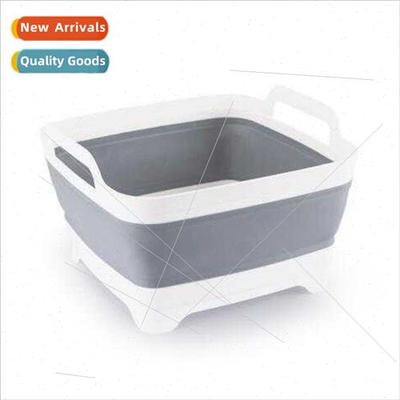 Folding sink kchen washbasin dishwashing basket draining bas