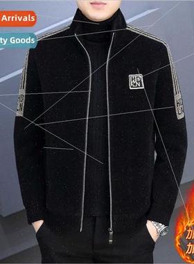 Standing collar tweed coat men short fall winter new high-gr