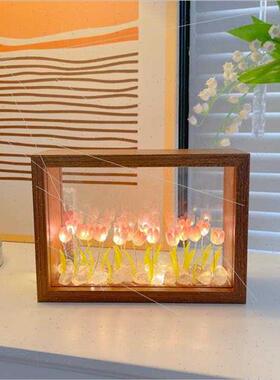 Handmade diy tulip photo frame night light luminous ornament