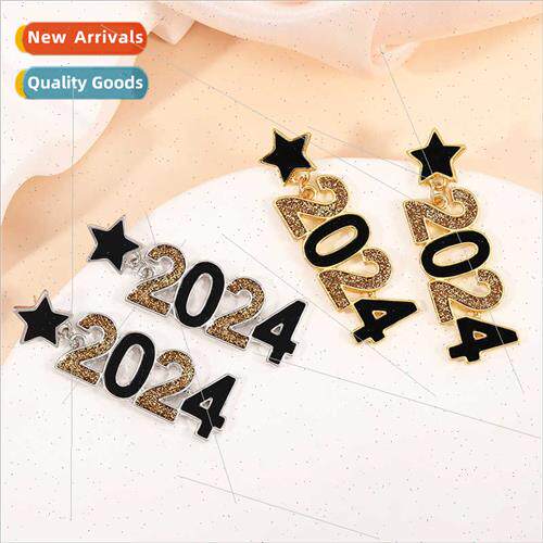 Creative new digal 2024 earrings alloy long fashion personal