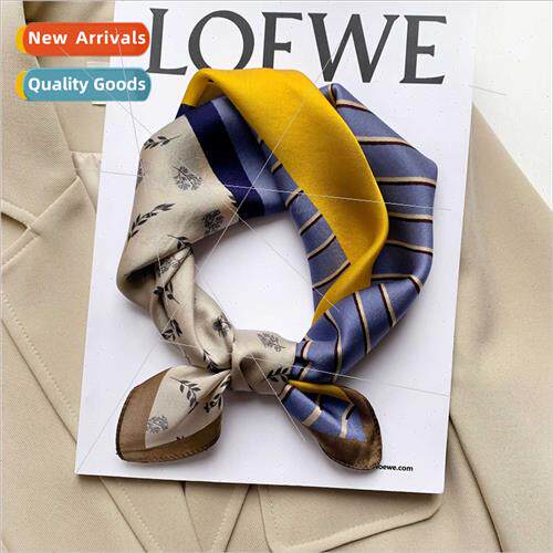 2021 new silk temperament small square scarf women silk scar