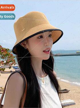 new knted pot hat can be folded simple bucket hat female sun