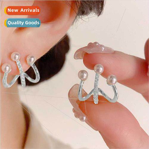 Hundreds sparkling zirconia imation pearl earrings French el