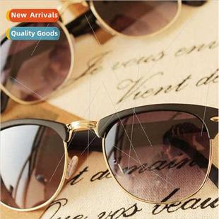 nail metal Frame retro glasses Square rice frame Europe half