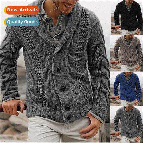 Fall winter new men sweater casual popular single-breasted l
