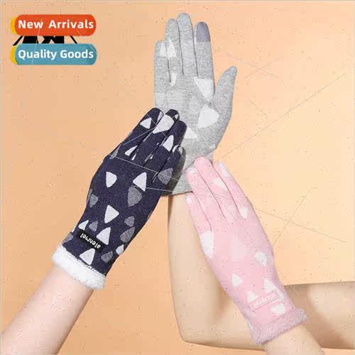Gloves X3 spring fall female thin cute bow driving touch scr