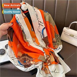 female fall winter Cotton hundred scarf Korean ride linen