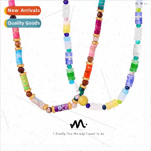 Europe new bohemian colorful natural stone handmade beaded n