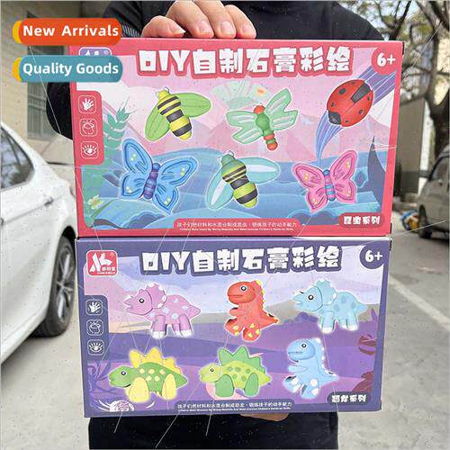 Children play house coloring plaster doll mini creative hand