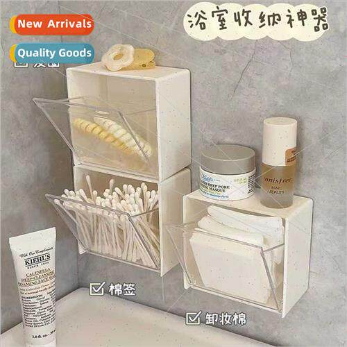 Wall-mounted cotton swab organizer girls dormory bathroom co