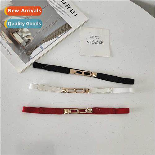 mple pair inserted square buckle belt female waistband skirt