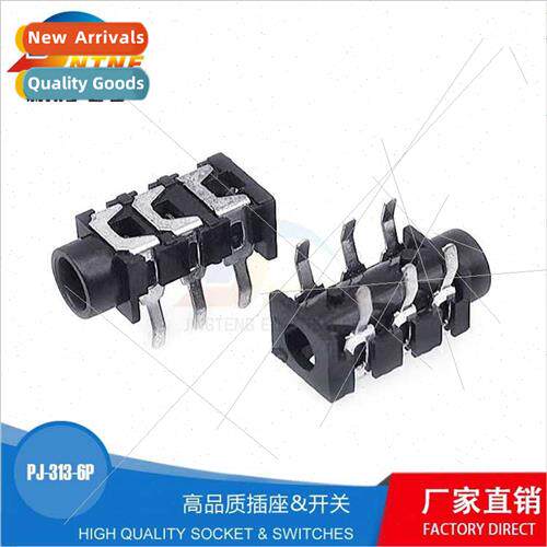 PJ-313 headphone power socket 5 feet pin 2 fixed feet 3.5MM
