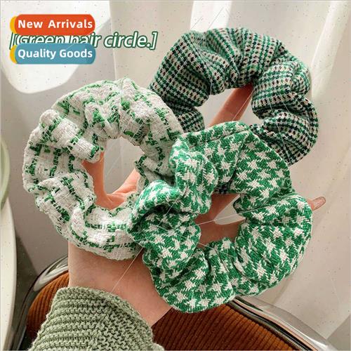 Mori green large intestine hair bfemale cute plaid hair rope