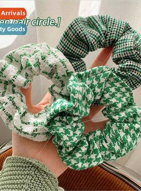 Mori green large intestine hair bfemale cute plaid hair rope