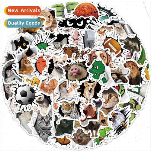 50 visual 3d wall animal graffi stickers decorative luggage