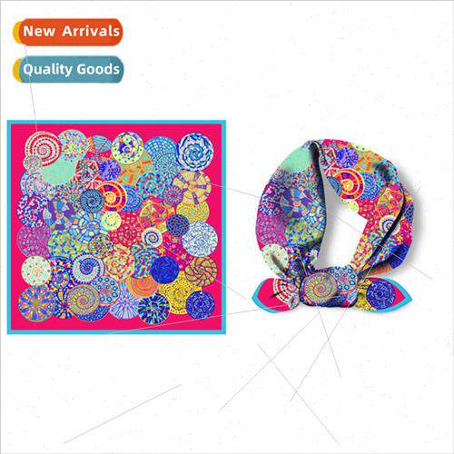 Fashion versatile photo silk scarf ethnic hair btied bag sil