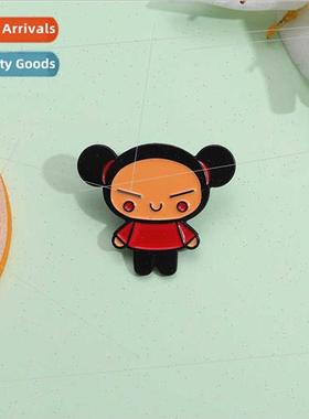 Creative new cartoon Chinese girl modeling brooch personaliz