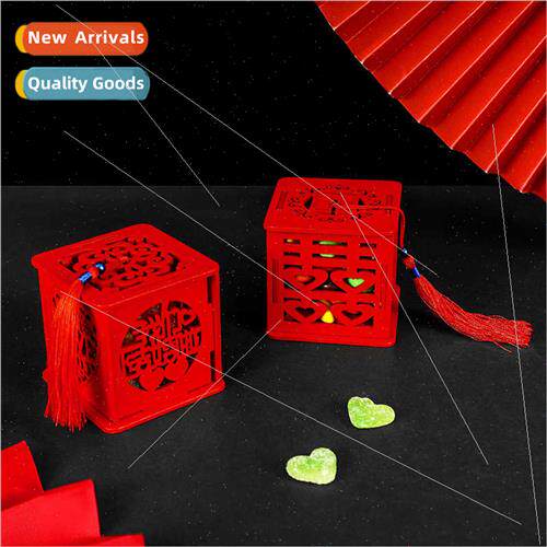 Vintage Chinese wooden wedding candy box creative wedding ha