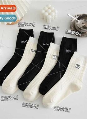 Autumn winter socks women black whe comtable  mid-calf socks
