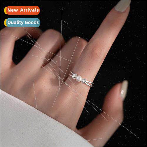 Pearl bow ring fashion girlfriends birthday gift open index