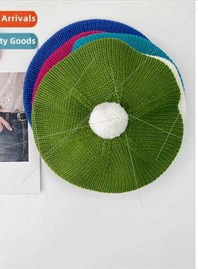 Cute hairball Korean students clashing color beret children