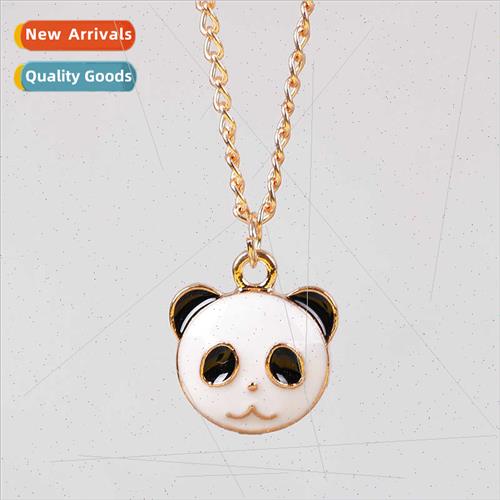 Korea creative cute panda necklace ins female collarbone cha