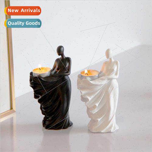 mple abstract figure resin candle holder small round cup tea