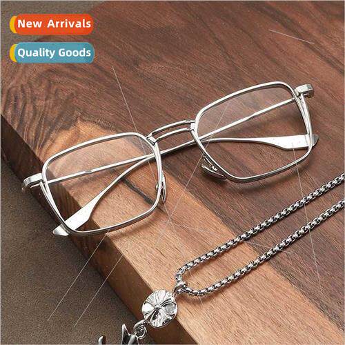 New anti-blue light fashion retro square box plano male sens