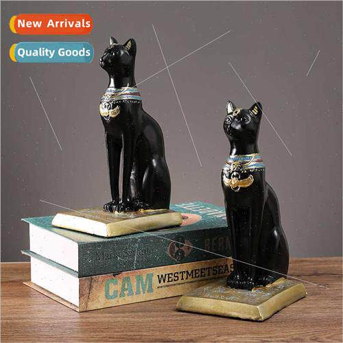 Vintage Egyptian cat book file ornament creative living room