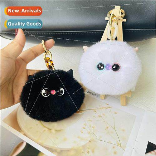Cute otter rabb hair kty car keychain pendant ins plush doll