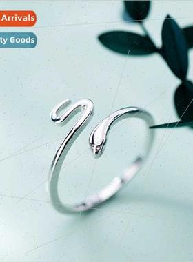 Simple Small Snake Glossy Glossy Ring Silver Hundred Copper