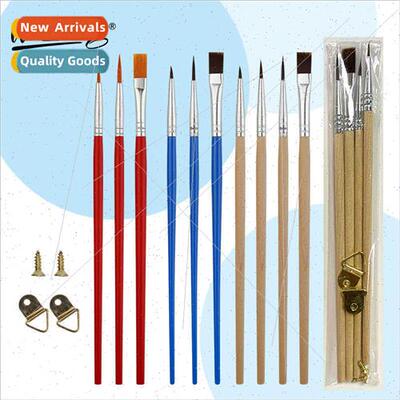 3 Pcs Digal Oil Painting Brushes Set Plastic Rod 2pcs Outlin