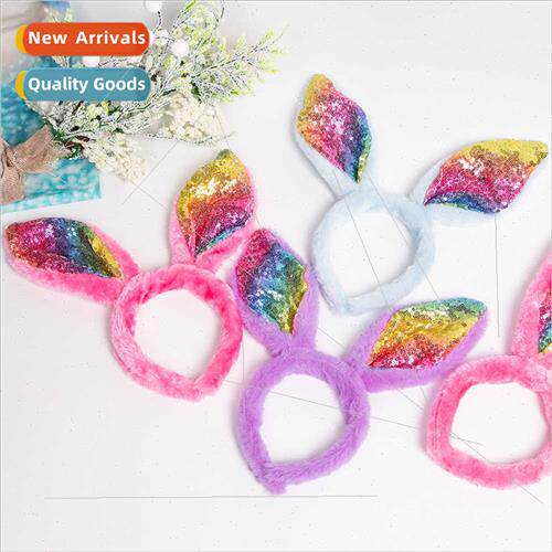 2023 New Easter holiday fluffy rabb ears hair bands hair cli